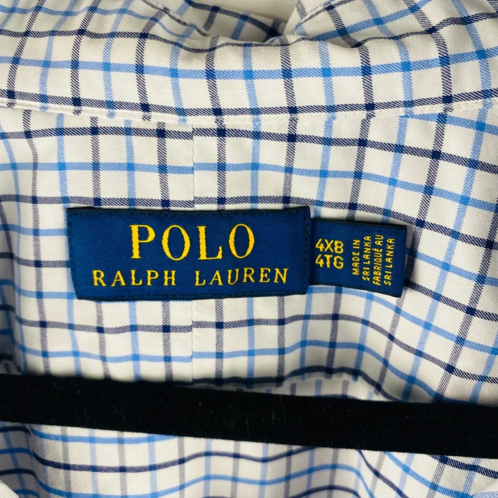 Polo Ralph Lauren Men's Nylon Check Long Sleeve Lightweight Button Down Shirt 4X